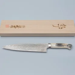 Takeshi Saji SG2 Diamond Damast Staghorn Gyuto 24 cm