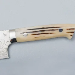 Takeshi Saji SG2 Diamond Damast Staghorn Bunka 18 cm
