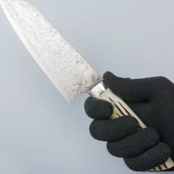 Takeshi Saji SG2 Diamond Damast Staghorn Bunka 18 cm