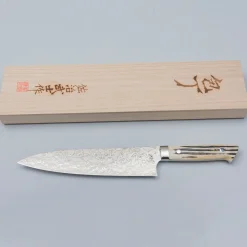 Takeshi Saji SG2 Diamond Damast Staghorn Gyuto 21 cm
