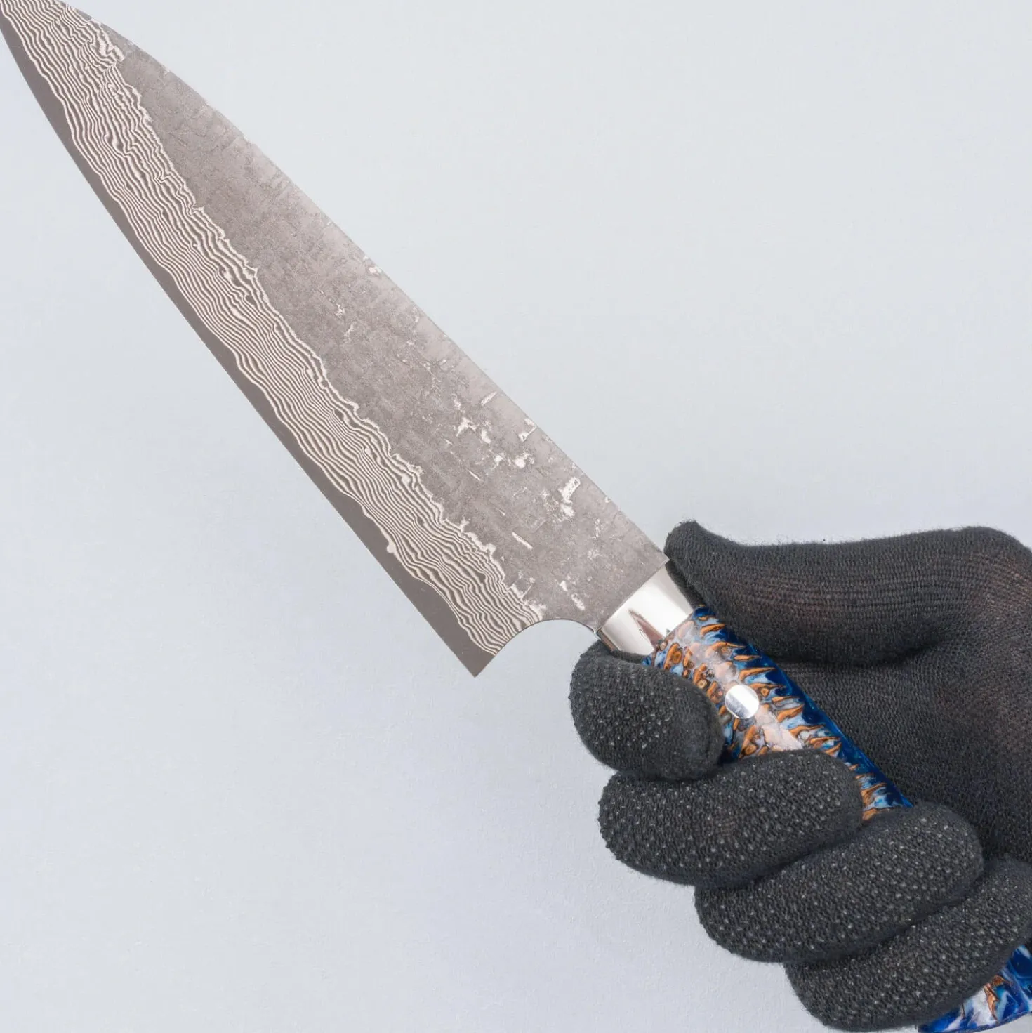 Takeshi Saji VG10 Cross Tsuchime Kurouchi Pinecone Gyuto 21 cm