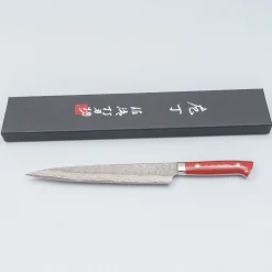 Takeshi Saji VG10 Cross Tsuchime Kurouchi Sujihiki 24 cm
