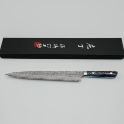 Takeshi Saji VG10 Cross Tsuchime Kurouchi Pinecone Sujihiki 27 cm
