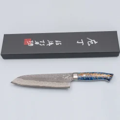 Takeshi Saji VG10 Cross Tsuchime Kurouchi Pinecone Santoku 18 cm