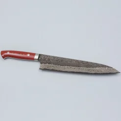 Takeshi Saji VG10 Cross Tsuchime Kurouchi Gyuto 24 cm