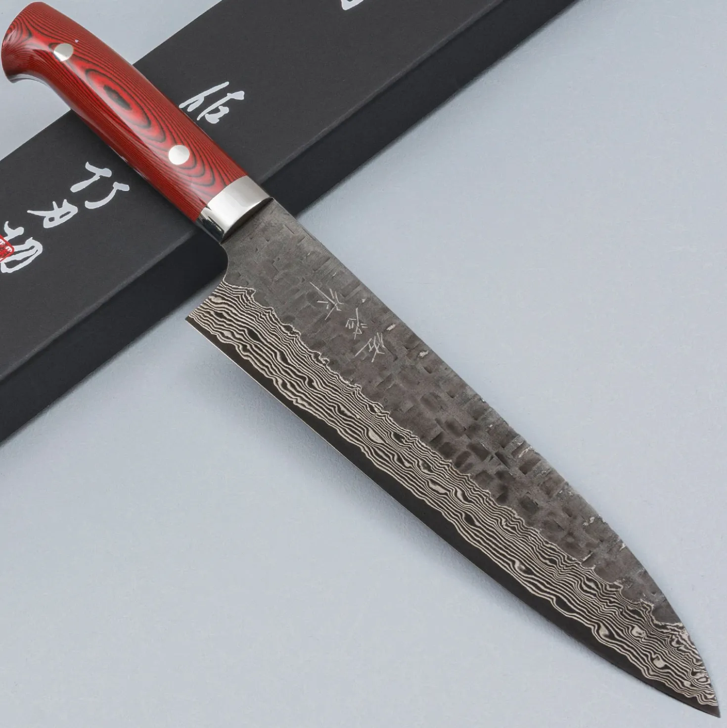 Takeshi Saji VG10 Cross Tsuchime Kurouchi Gyuto 21 cm
