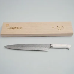 Takeshi Saji VG10 Diamond Finish Corian Sujihiki 27 cm