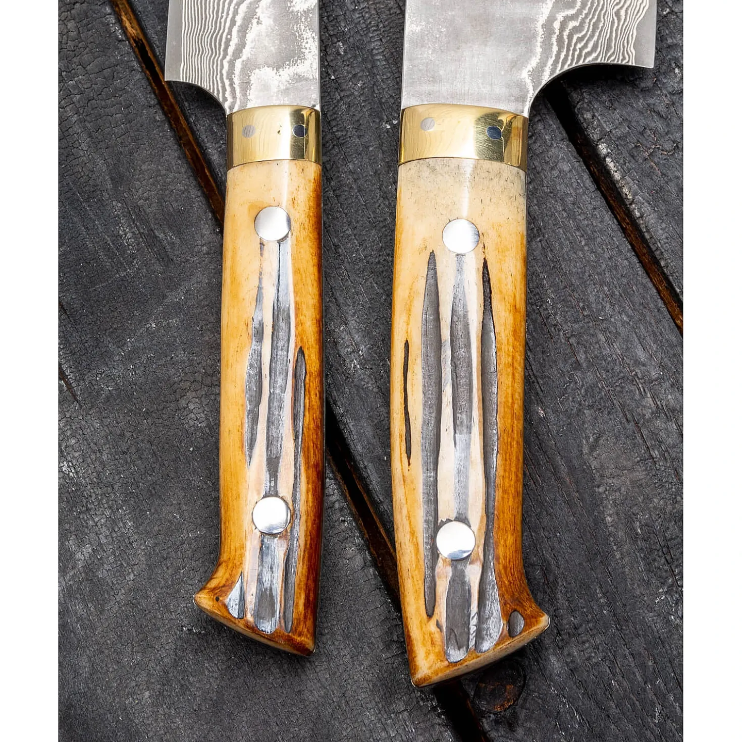 Takeshi Saji VG10 Nickel Damast Staghorn Santoku 18 cm