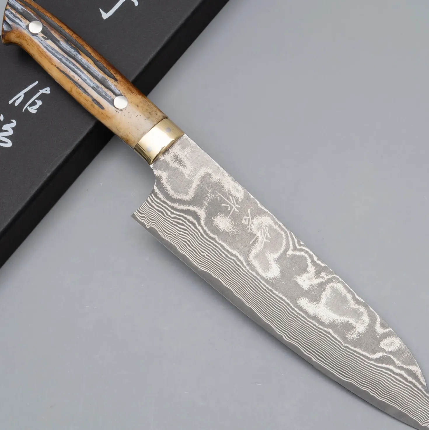 Takeshi Saji VG10 Nickel Damast Staghorn Santoku 18 cm