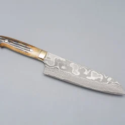 Takeshi Saji VG10 Nickel Damast Staghorn Santoku 18 cm