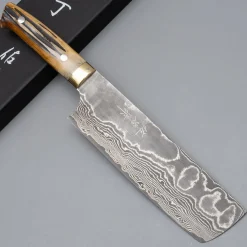 Takeshi Saji VG10 Nickel Damast Staghorn Nakiri