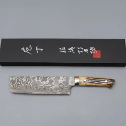 Takeshi Saji VG10 Nickel Damast Staghorn Nakiri