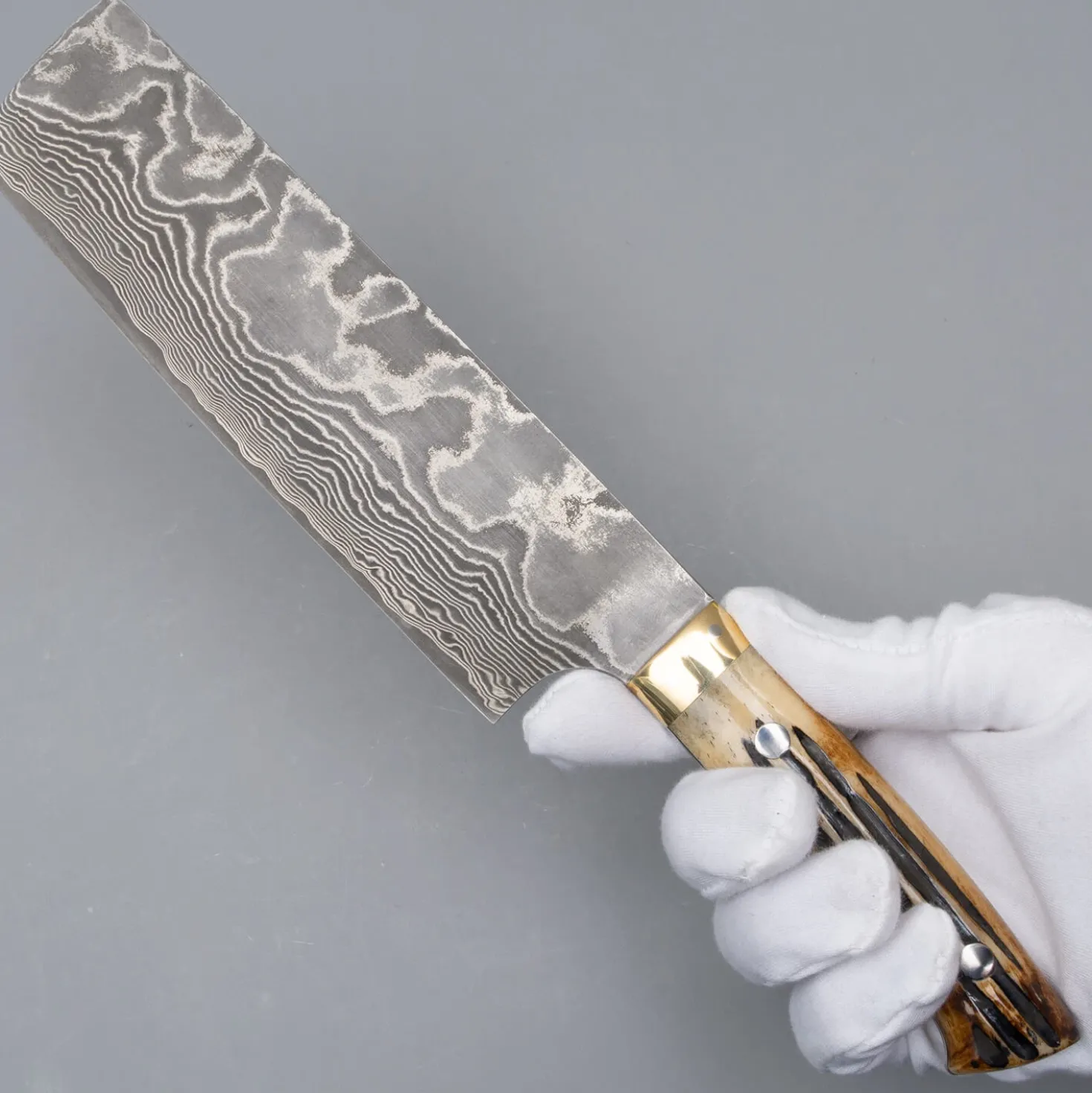 Takeshi Saji VG10 Nickel Damast Staghorn Nakiri