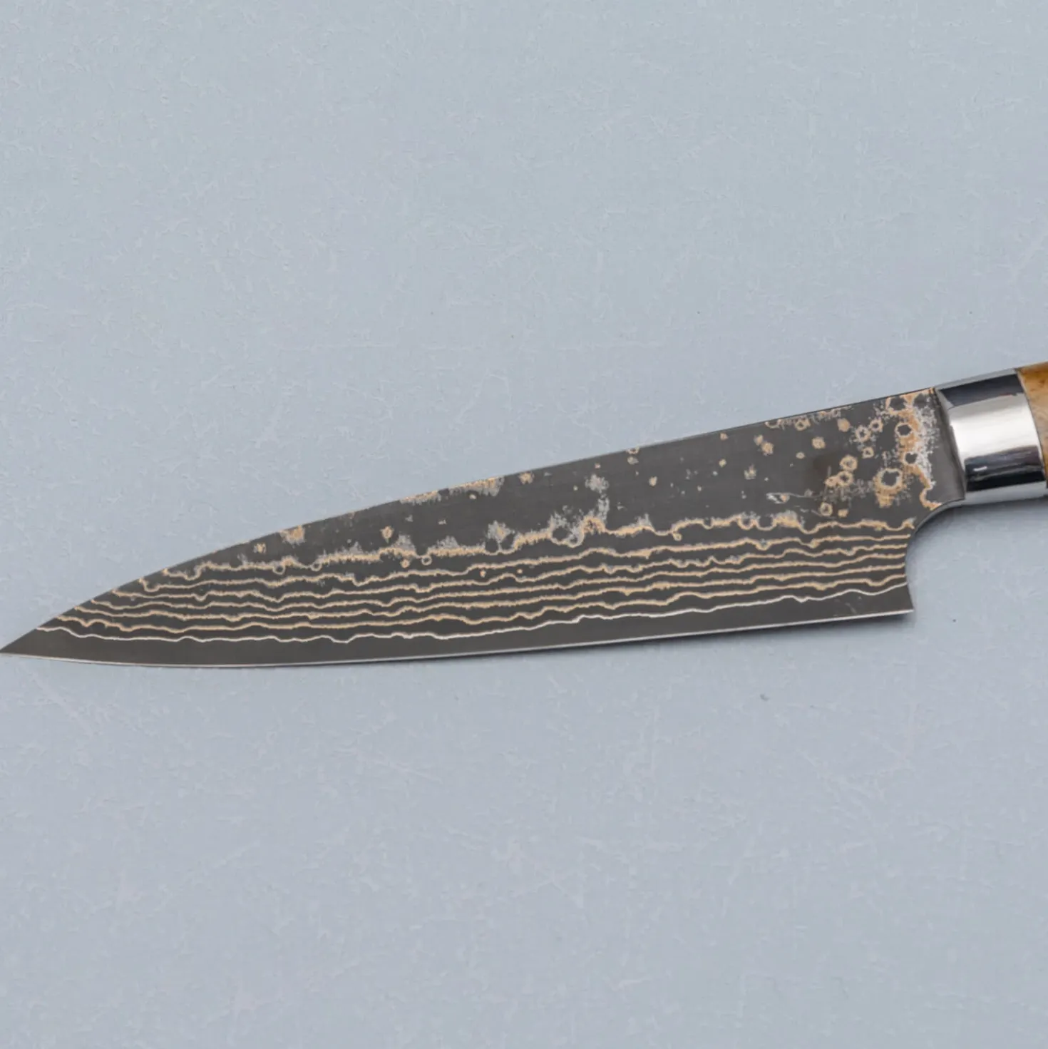 Takeshi Saji VG10 Rainbow Etched Cowhorn Petty 13 cm