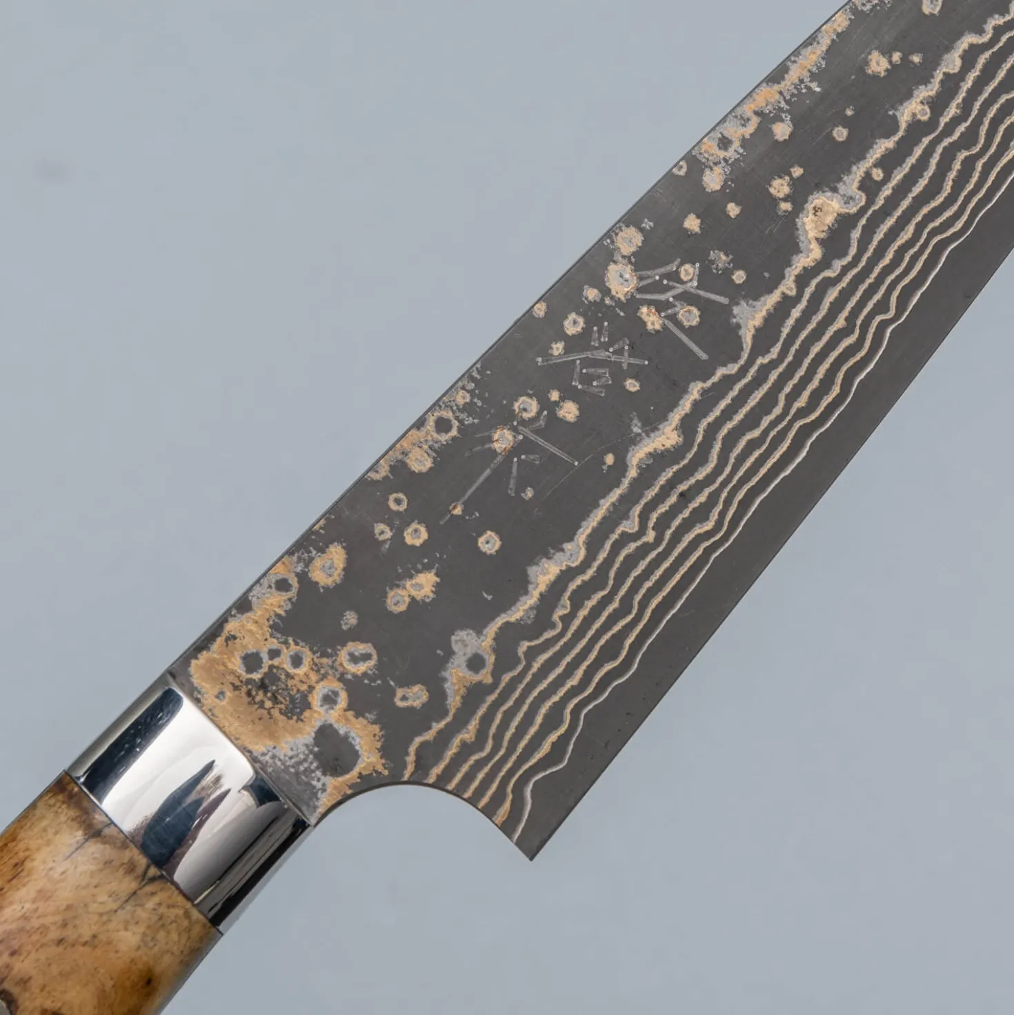 Takeshi Saji VG10 Rainbow Etched Cowhorn Petty 13 cm