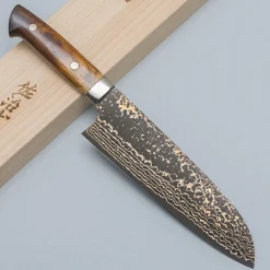 Takeshi Saji VG10 Rainbow Etched Cowhorn Santoku 16.5 cm