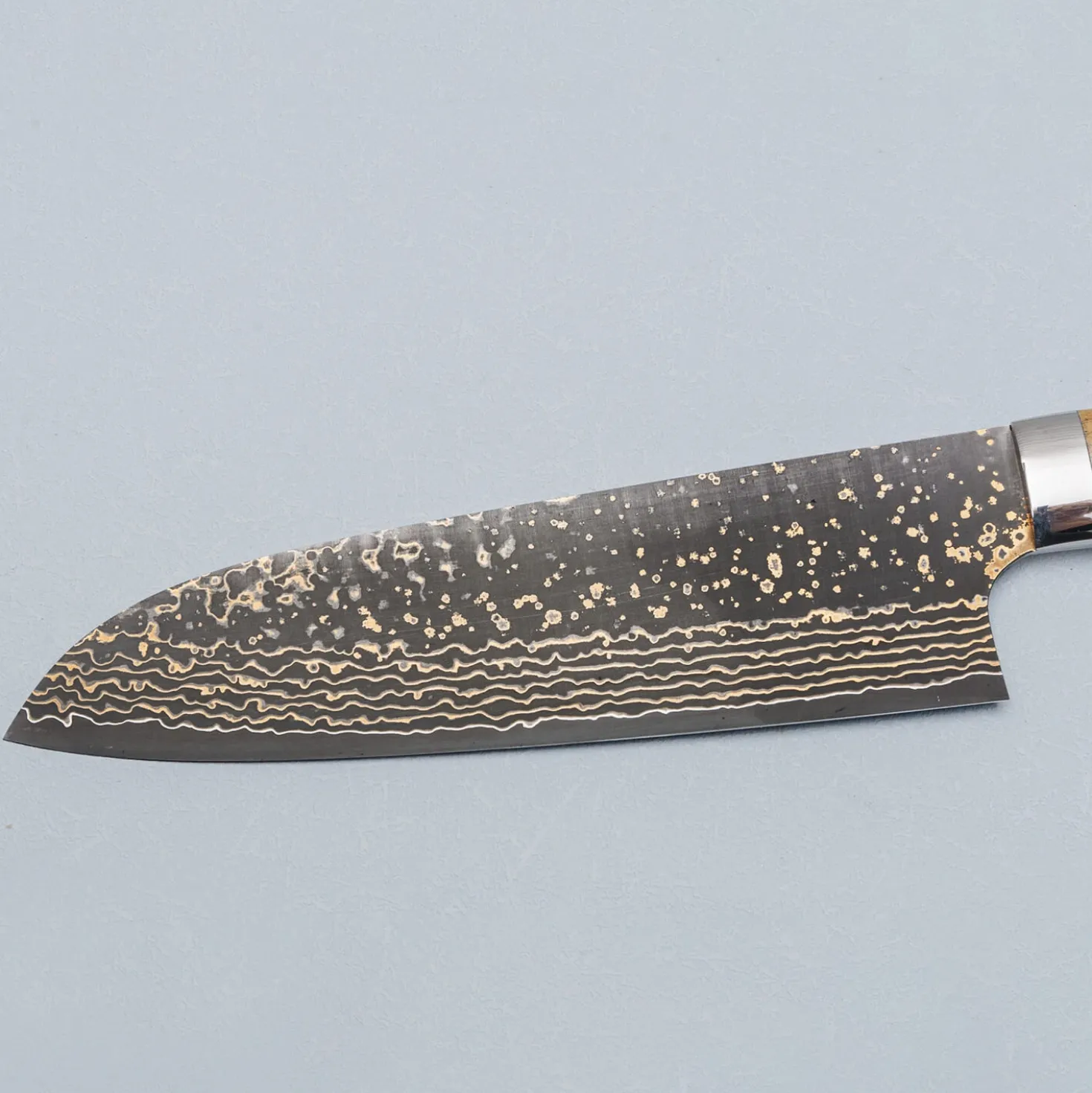 Takeshi Saji VG10 Rainbow Etched Cowhorn Santoku 16.5 cm