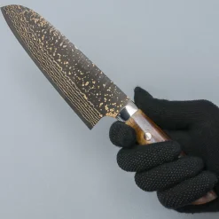 Takeshi Saji VG10 Rainbow Etched Cowhorn Santoku 16.5 cm