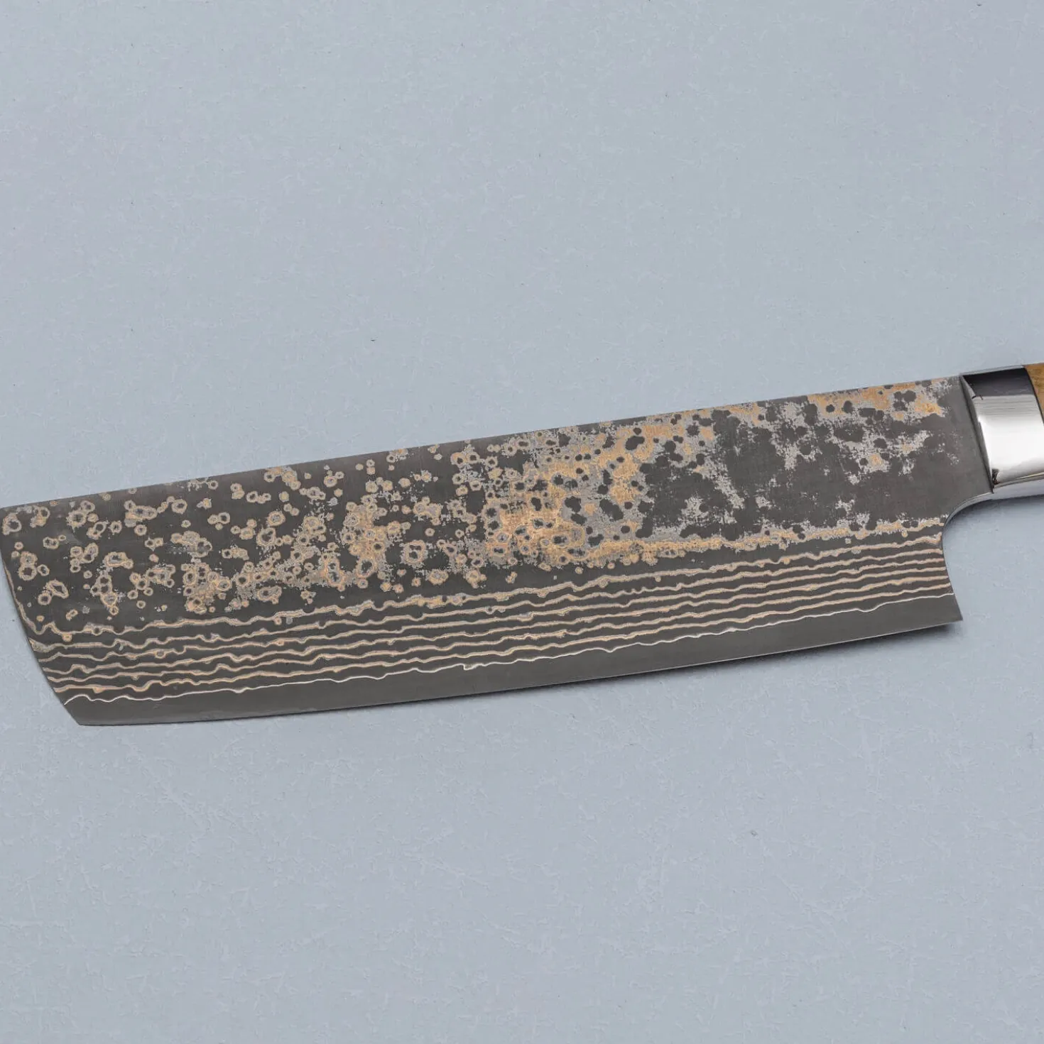 Takeshi Saji VG10 Rainbow Etched Cowhorn Nakiri 16.5 cm
