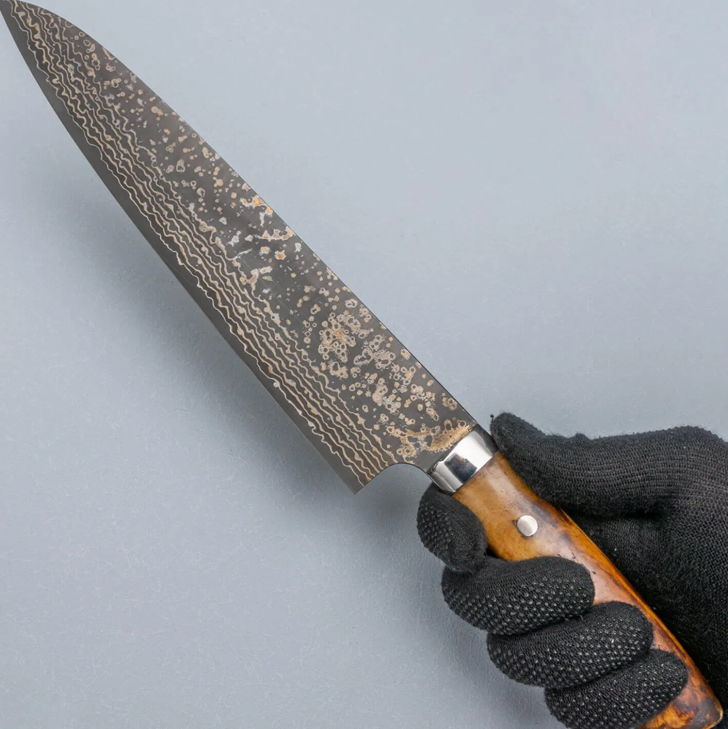 Takeshi Saji VG10 Rainbow Etched Cowhorn Gyuto 24 cm