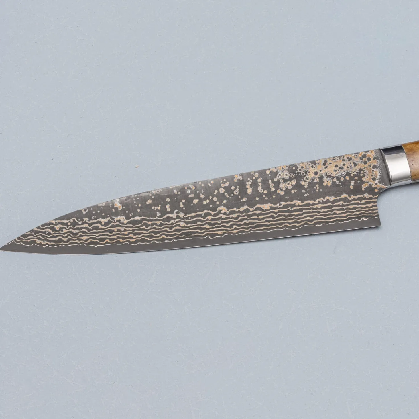 Takeshi Saji VG10 Rainbow Etched Cowhorn Gyuto 21 cm