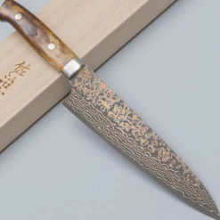 Takeshi Saji VG10 Rainbow Etched Cowhorn Gyuto 18 cm