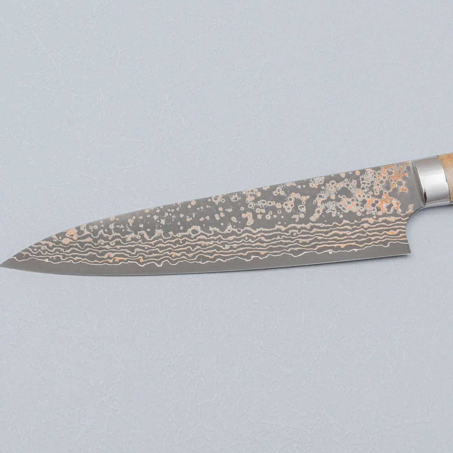 Takeshi Saji VG10 Rainbow Etched Cowhorn Gyuto 18 cm