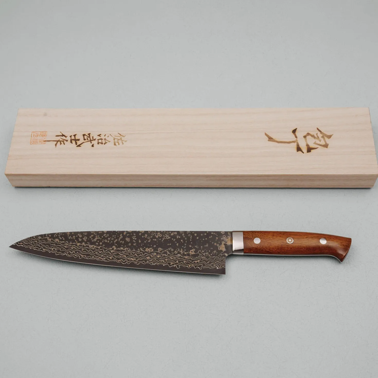 Takeshi Saji VG10 Rainbow Ironwood Gyuto 24 cm