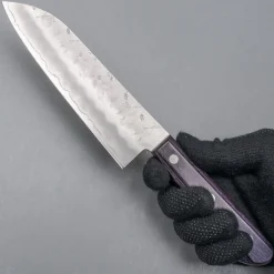 Tsunehisa Ginsan Nashiji Purple Santoku 17 cm