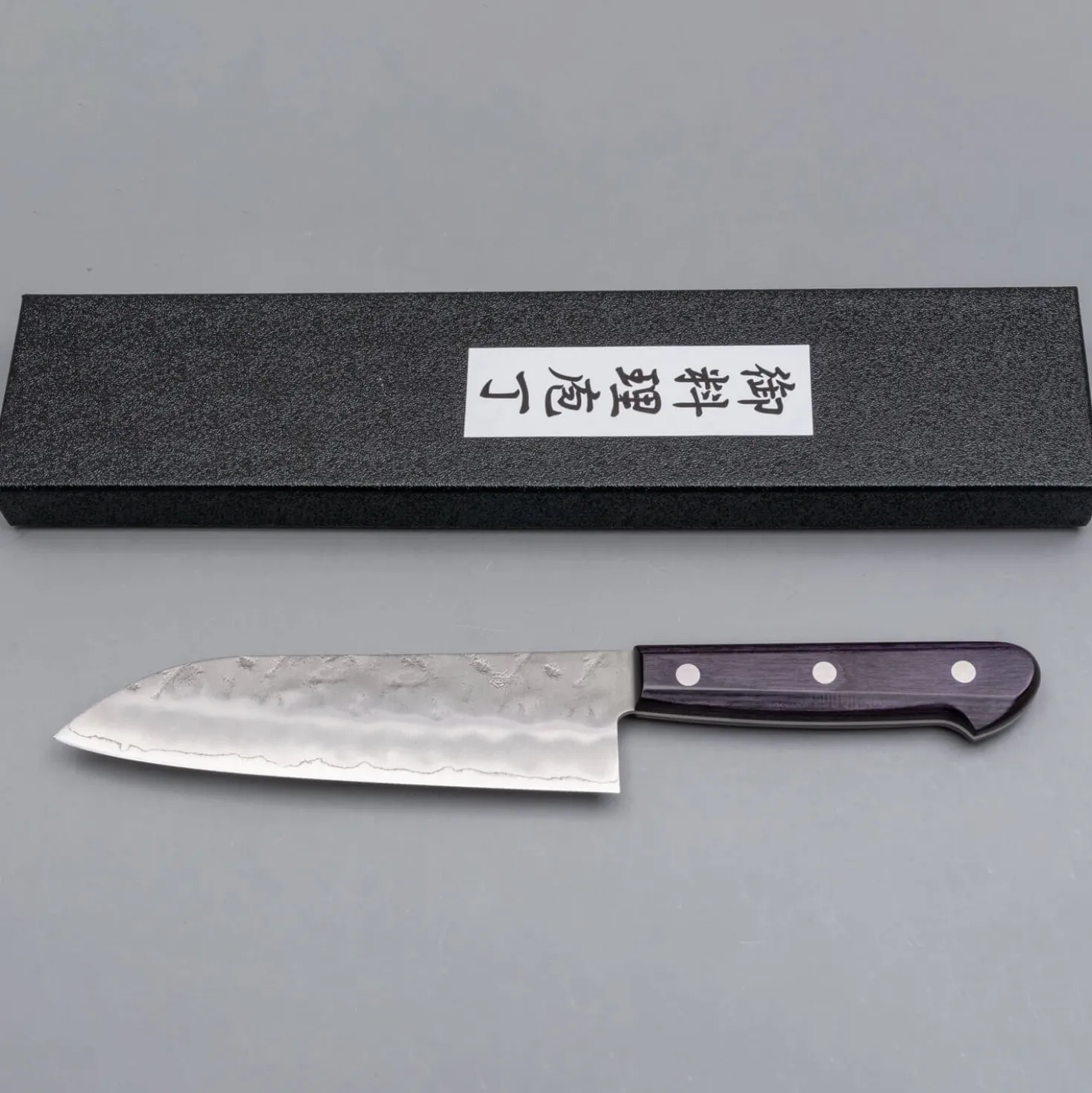 Tsunehisa Ginsan Nashiji Purple Santoku 17 cm