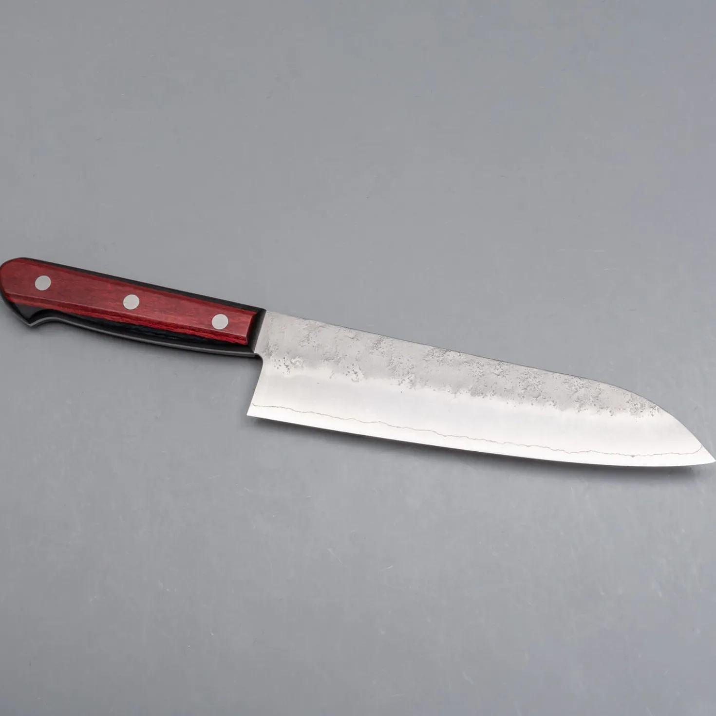 Tsunehisa Ginsan Nashiji Red Santoku 17 cm