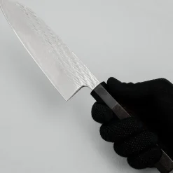 Tsunehisa Ginsan Nawame Damast Ebony Santoku 17 cm