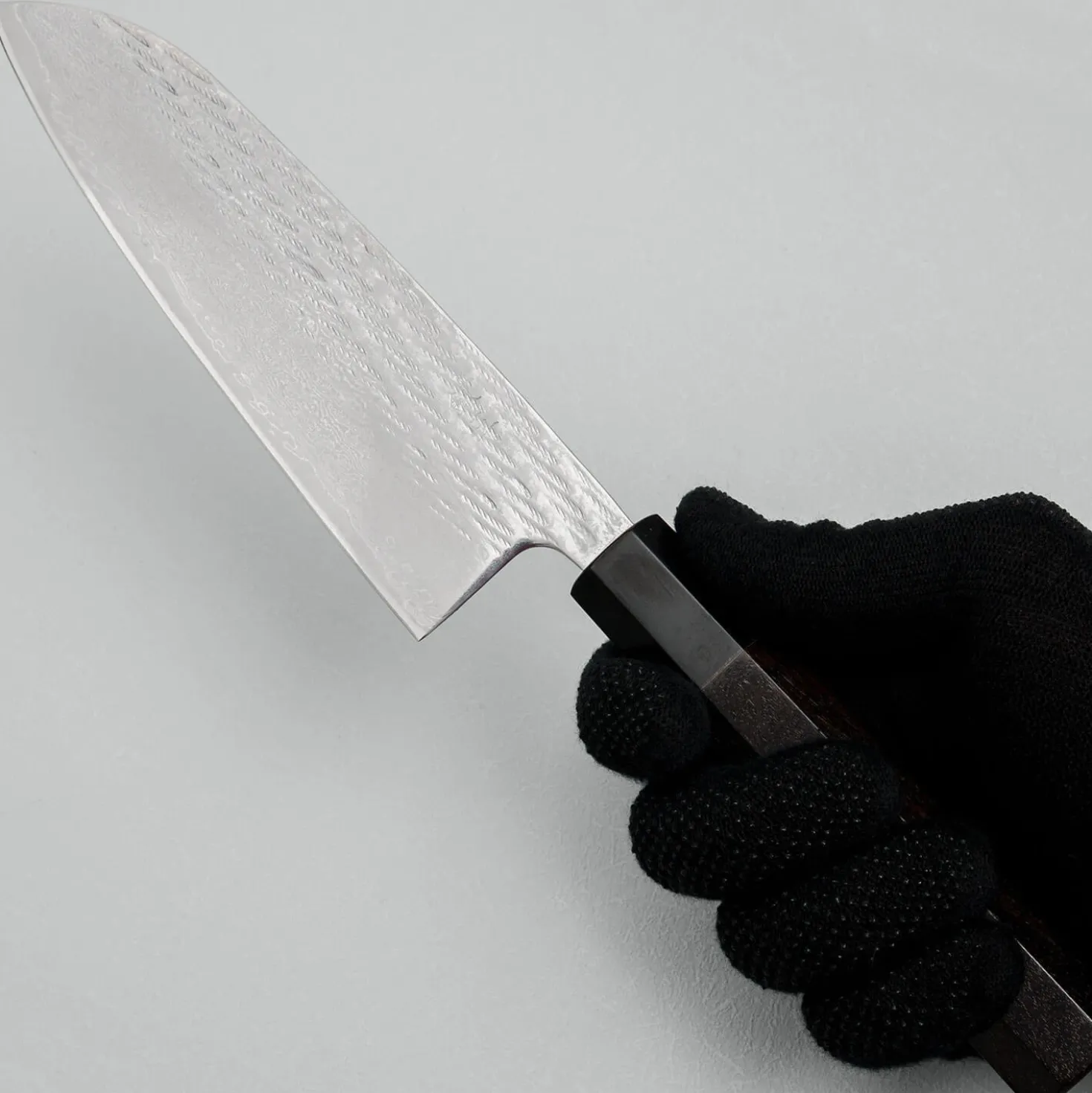 Tsunehisa Ginsan Nawame Damast Ebony Santoku 17 cm
