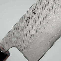 Tsunehisa Ginsan Nawame Damast Ebony Santoku 17 cm