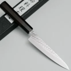 Tsunehisa Ginsan Nawame Damast Ebony Petty 13.5 cm