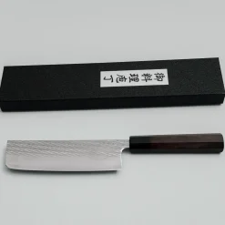 Tsunehisa Ginsan Nawame Damast Ebony Nakiri 16.5 cm