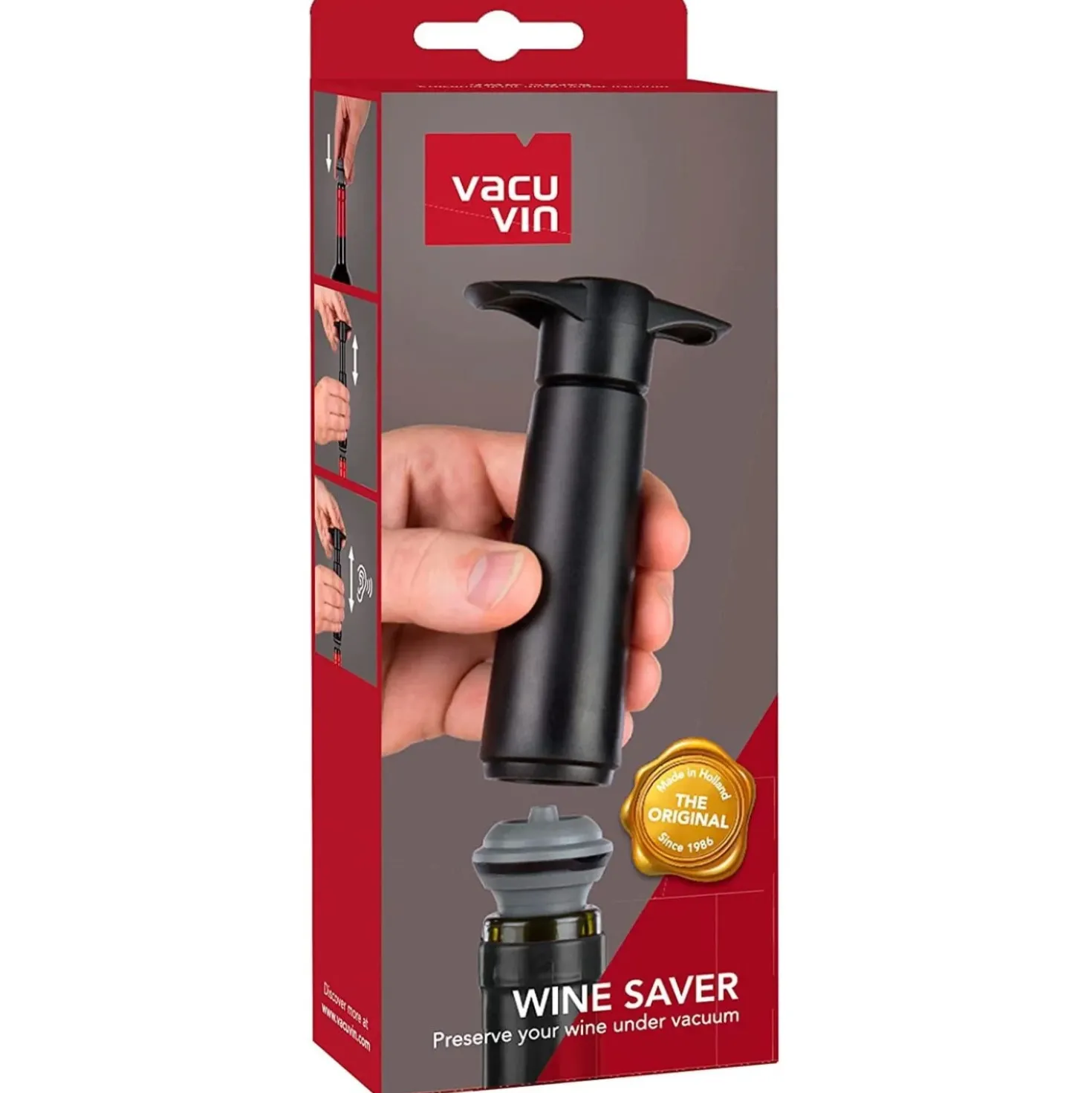 VacuVin Wine Saver Vacuumpomp + 2 Doppen