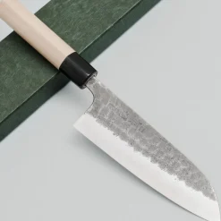 Wakui Shirogami #2 Tsuchime Kurouchi Santoku 16.5 cm