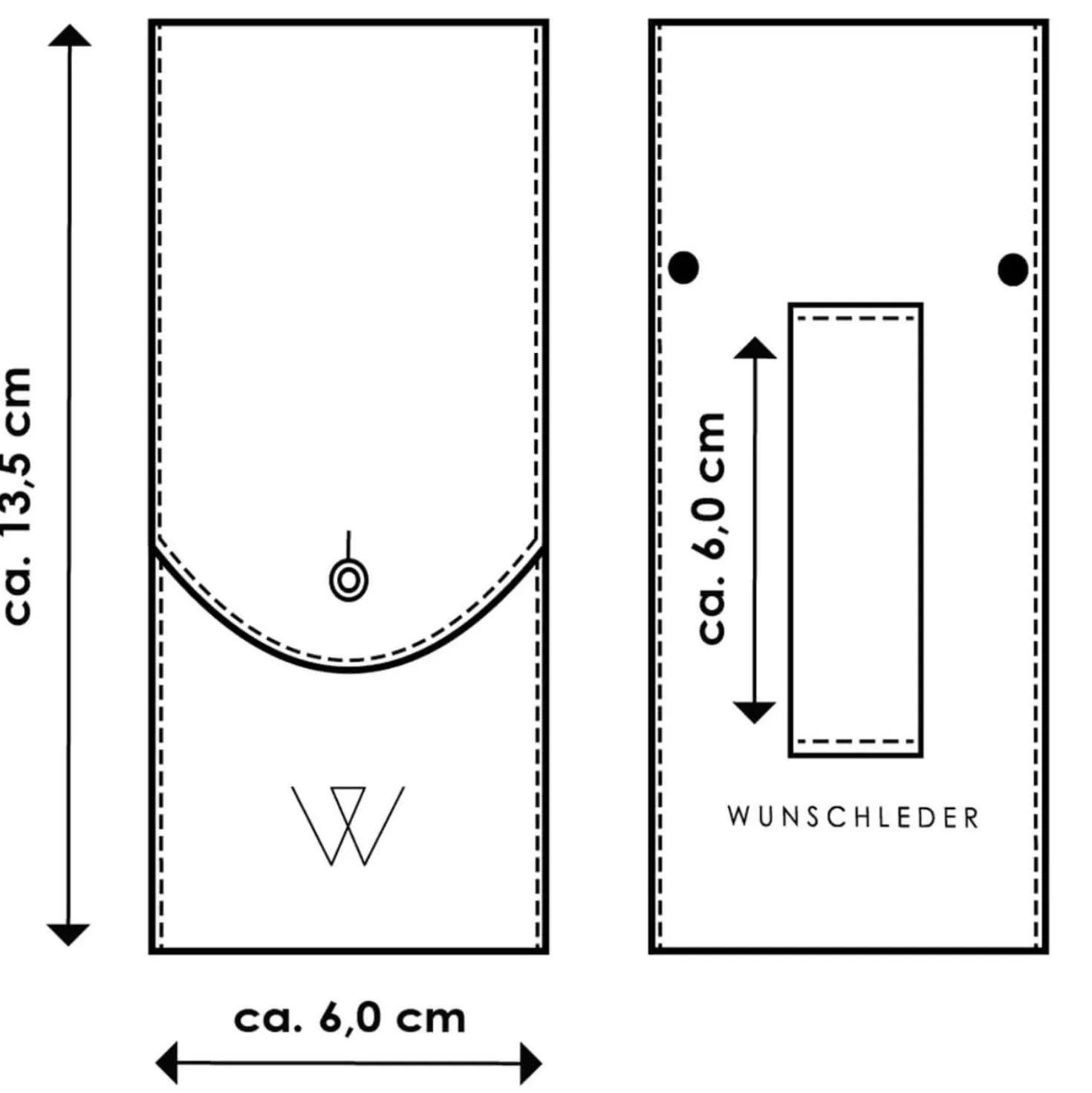 Wunschleder Leren Riemetui Cognac