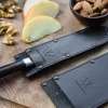 Wunschleder Smalle Mesbeschermer Rundleer Zwart 15 cm