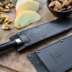 Wunschleder Smalle Mesbeschermer Rundleer Zwart 15 cm