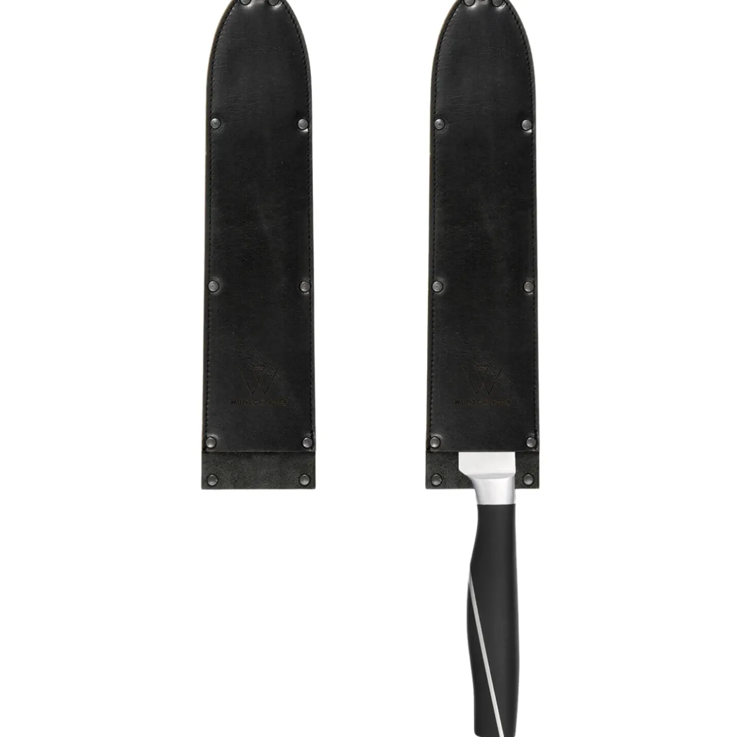 Wunschleder Smalle Mesbeschermer Rundleer Zwart 15 cm