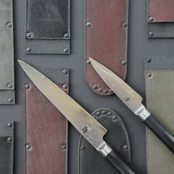 Wunschleder Smalle Mesbeschermer Rundleer Bruin Met Kevlar 15 cm