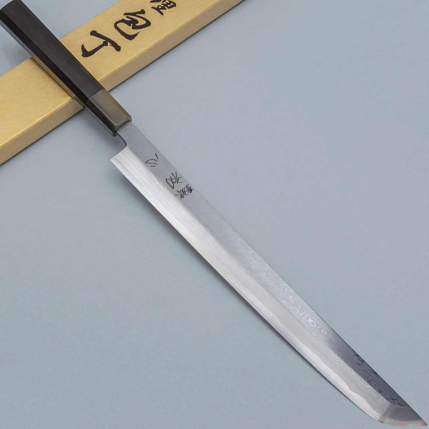 Yamawaki Hamono Aogami Damast Ebony Sakimaru Takohiki 33 cm