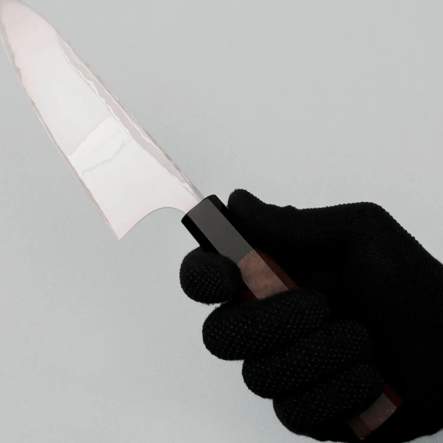 Yauji Yoshihiro Aogami #2 Damast Single Bevel Santoku 16.5