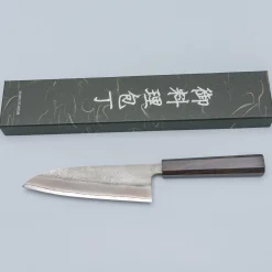 Yoshikane Shirogami #2 Nashiji Ebony Santoku