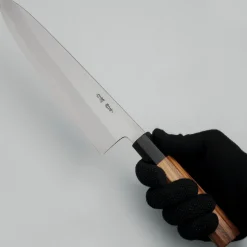 Yoshikazu Tanaka Shirogami #1 Damast Teak Gyuto 24 cm