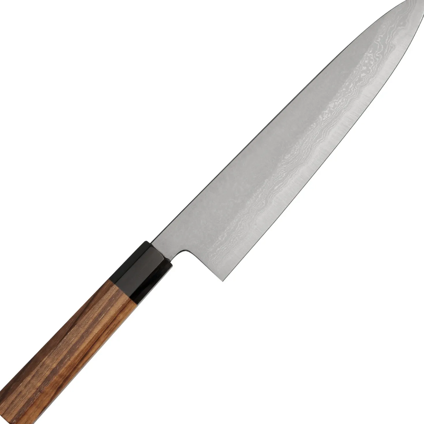 Yoshikazu Tanaka Shirogami #1 Damast Teak Gyuto 24 cm