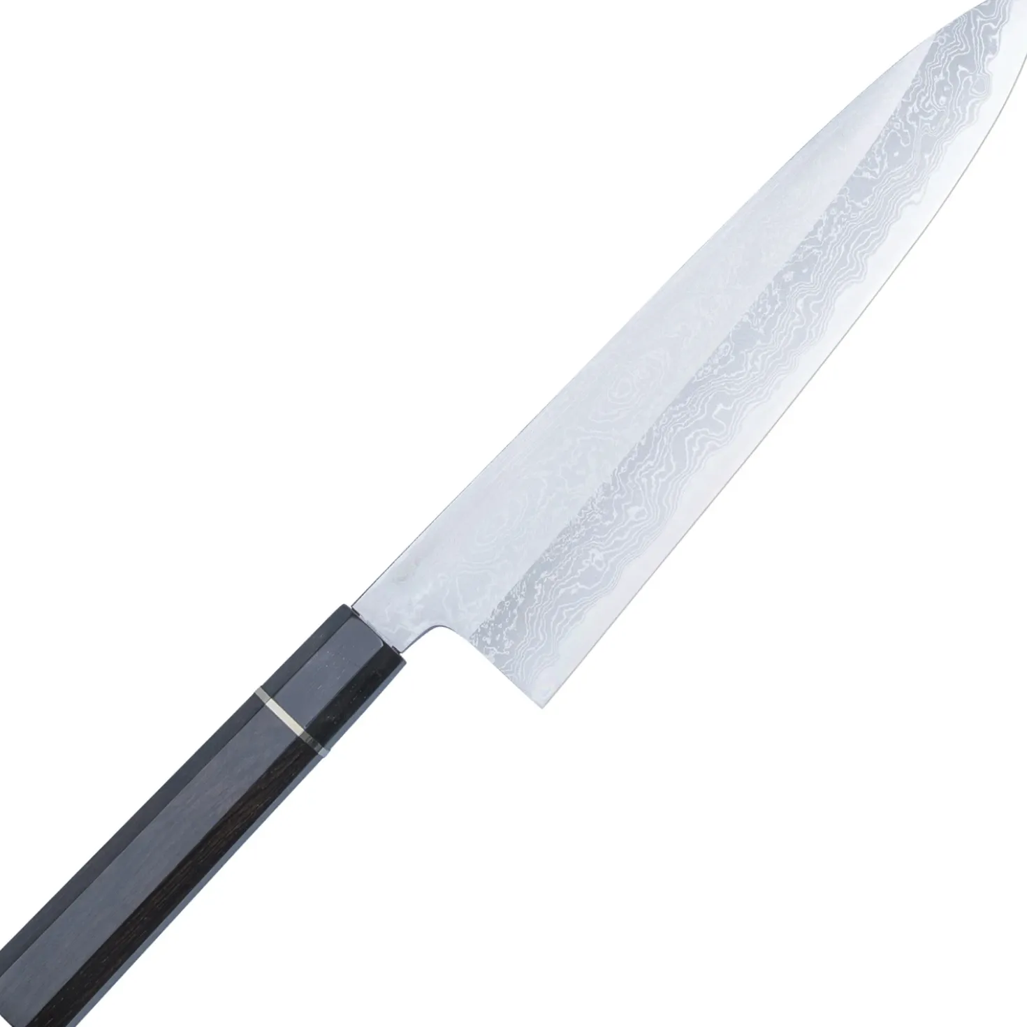 Yoshikazu Tanaka Shirogami #1 Damast Ebony Gyuto 24 cm