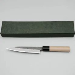 Yoshikazu Tanaka Shirogami #1 Kurouchi JNAT Finish Ho-Wood Petty 14 cm